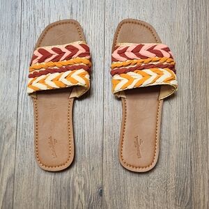 Universal Thread Braided Slide Sandals - Red, Orange, Cream